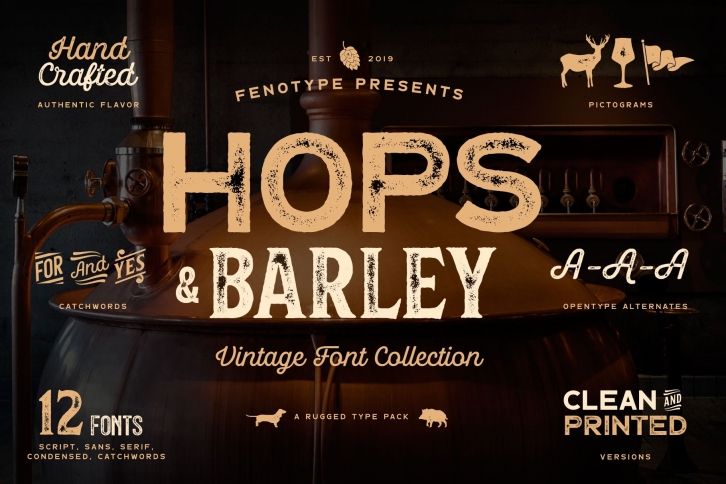 Hops And Barley font Collection Font Download