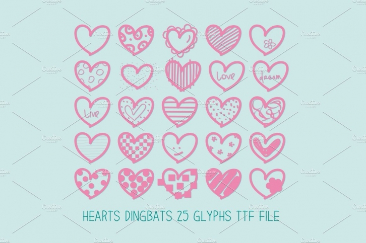 Hearts Dingbats Font Download