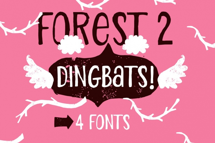 Forest 2 / all set Dingbat / 4 fonts Font Download