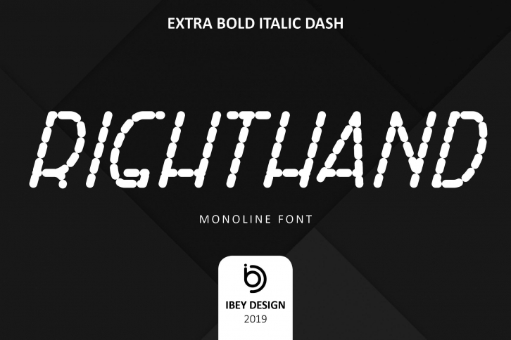 RightHand Extra Bold Italic Dash Font Download