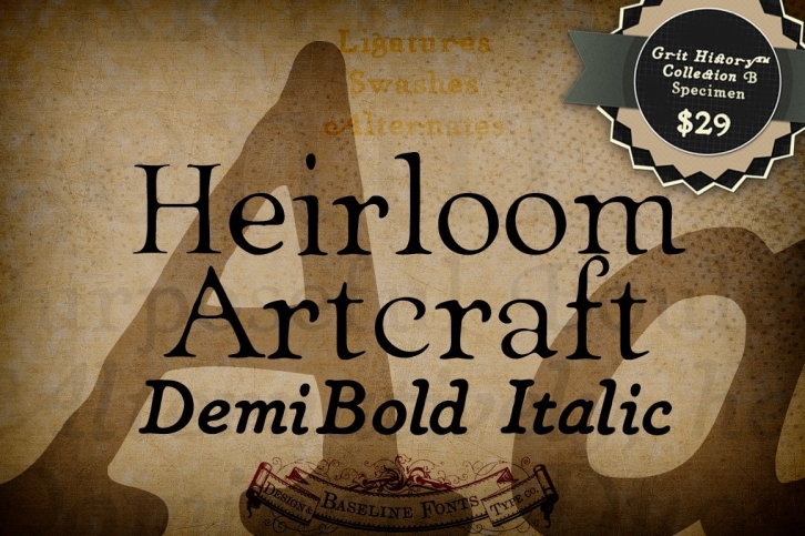 Demi Italic Heirloom Artcraft Font Download