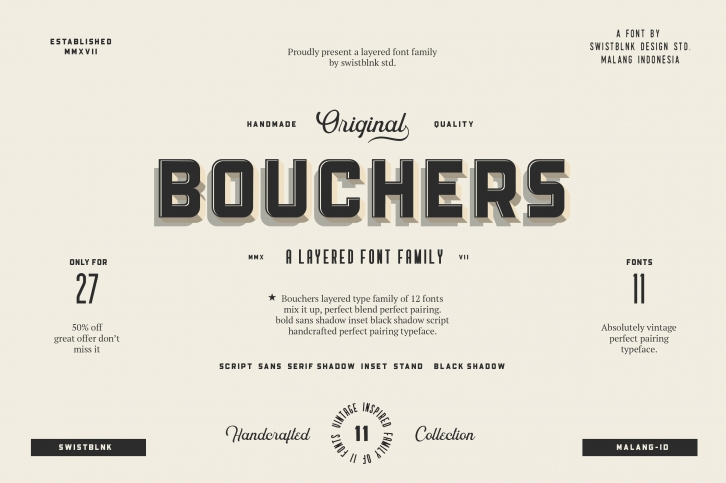 Bouchers Layered Font Download