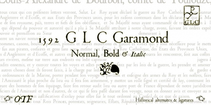 1592 GLC Garamond OTF Font Download