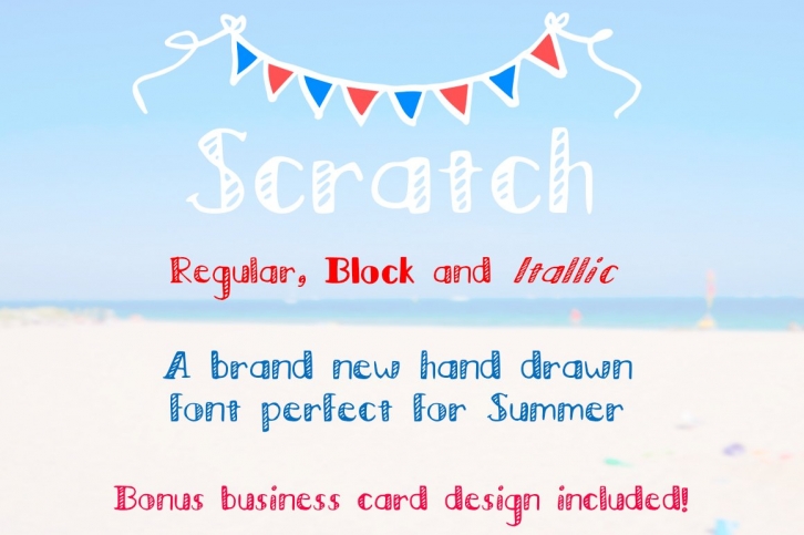 Scratch -Regular, Block, Italic Font Download