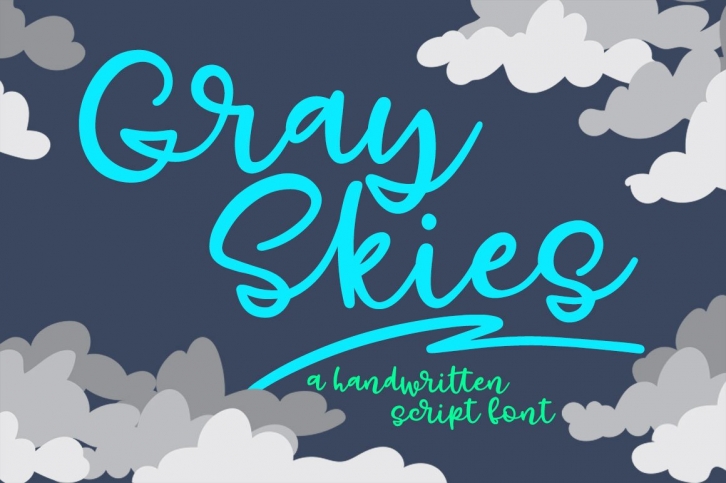 Gray Skies: handwritten script font Font Download