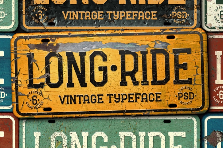 Long Ride.  Mockup Font Download