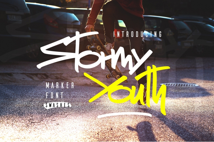 Stormy Youth + Swashes Font Download