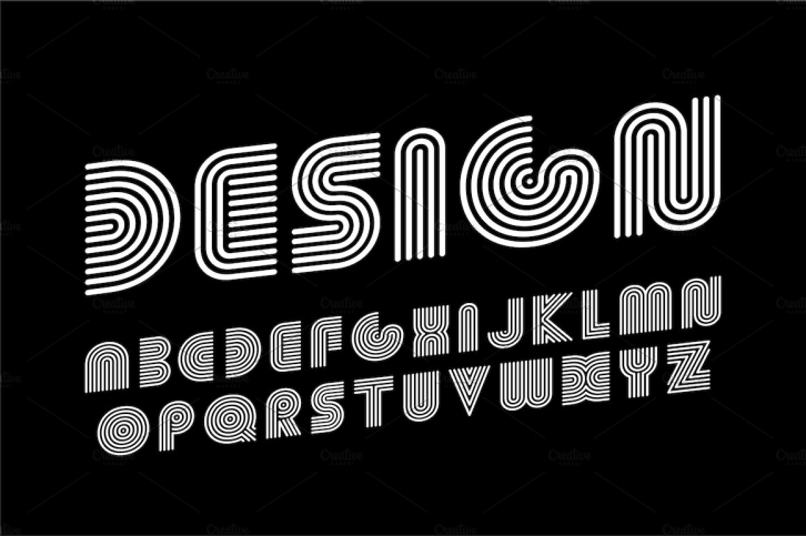 Striped english creative letters Font Download