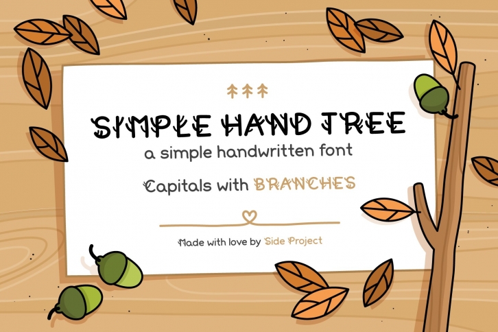 Simple Hand Tree handwritten font Font Download