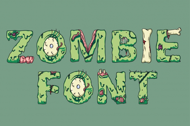 Scary zombie monster halloween font Font Download