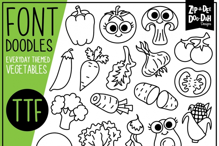 Vegetables Doodle Font Download
