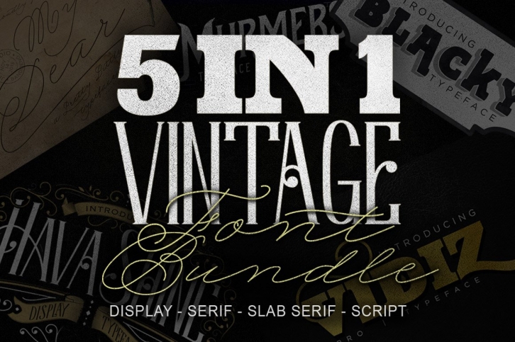 5 IN 1 Vintage Bundle Font Download