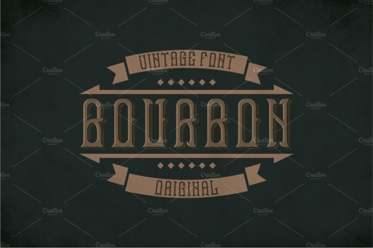 Bourbon Vintage Label Typeface Font Download