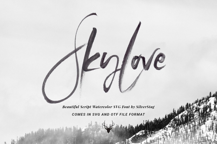 SkyLove SVG Watercolor Font Download