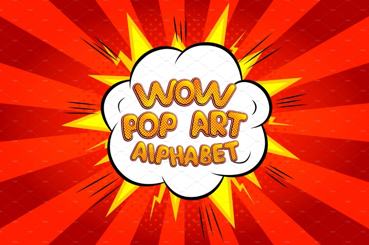 Wow pop art comic alphabet Font Download