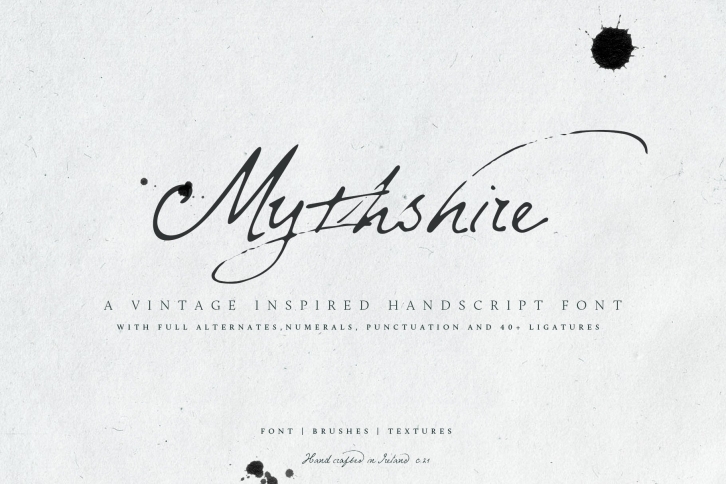 Mythshire vintage script + extras Font Download