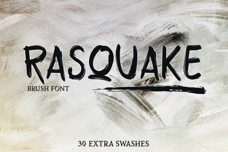 RASQUAKE brush font + EXTRA swashes Font Download