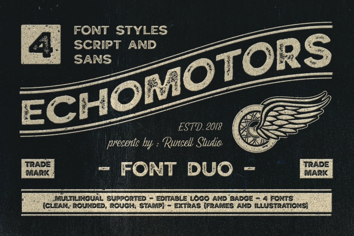 Echomotors + Extras Font Download