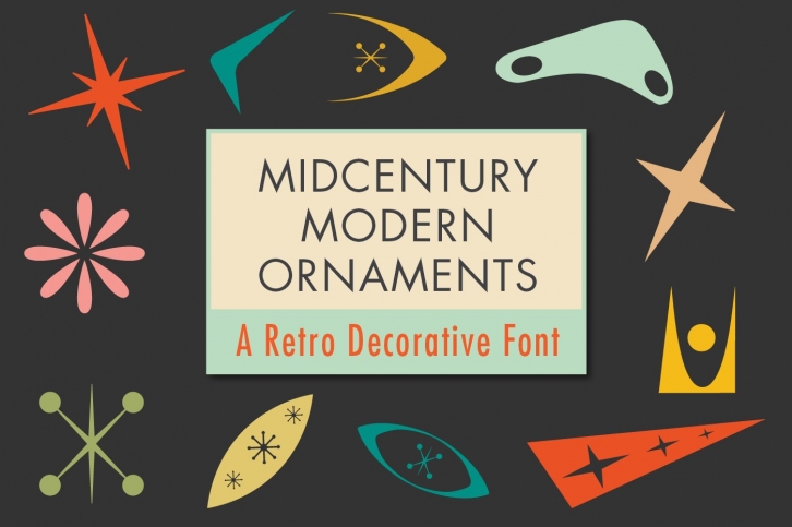 Mid-Century Modern Ornaments Font Download