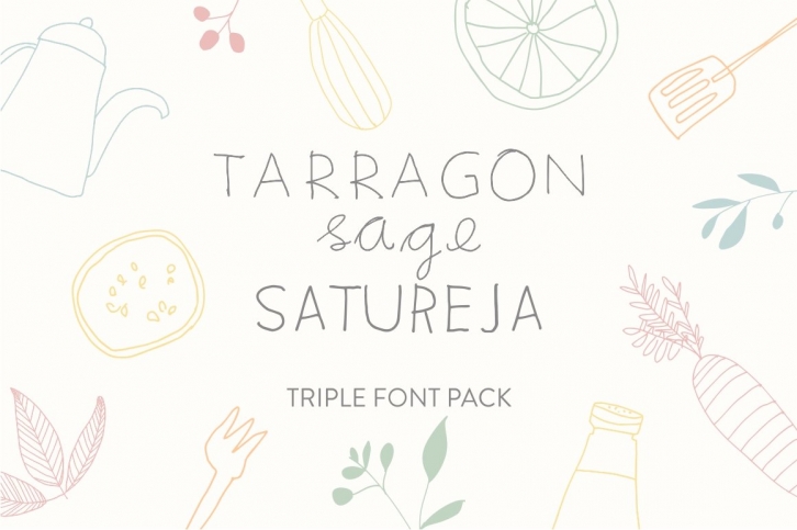 Tarragon, Sage  Satureja Font Download