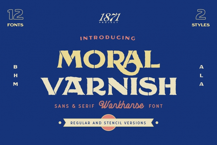 Moral Varnish Sans Serif  Stencil Font Download