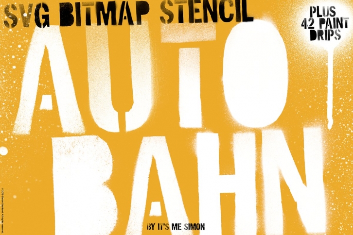 Autobahn SVG bitmap stencil font Font Download