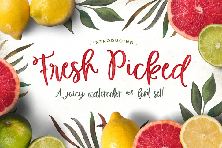 Fresh Picked Watercolor  Kit Font Download