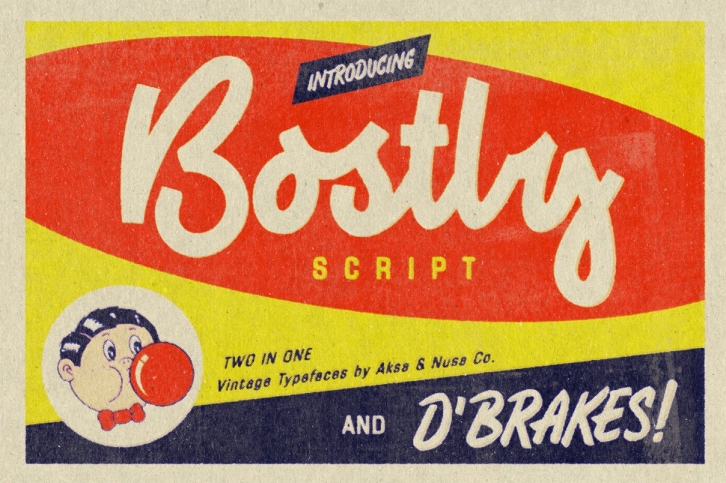 Vintage Bostly  D'brakes Font Download