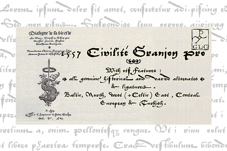 1557 Civilite Granjon PRO OTF Font Download