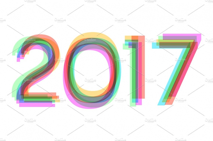 Rainbow happy new year 2017 concept Font Download