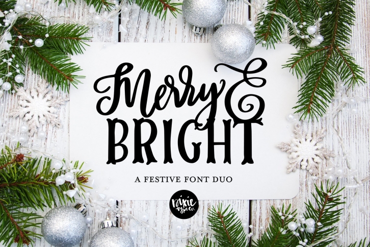 MERRY  BRIGHT Christmas Duo Font Download