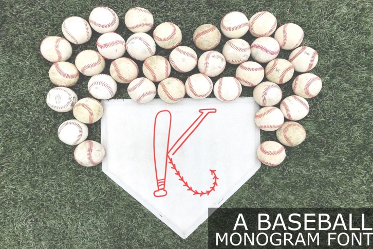 Hand Drawn Baseball Monogram Font Download
