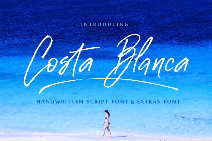 Costa Blanca textured font  Extras Font Download