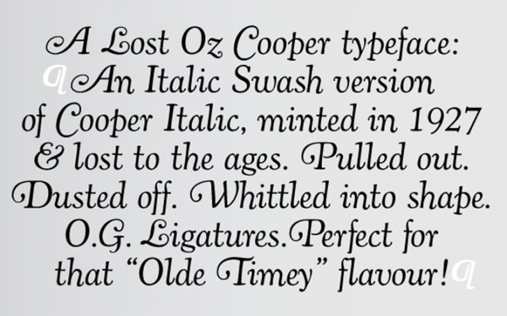Cooper Italic Complete Font Download