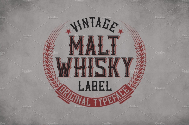 Malt Whiskey Vintage Label Typeface Font Download