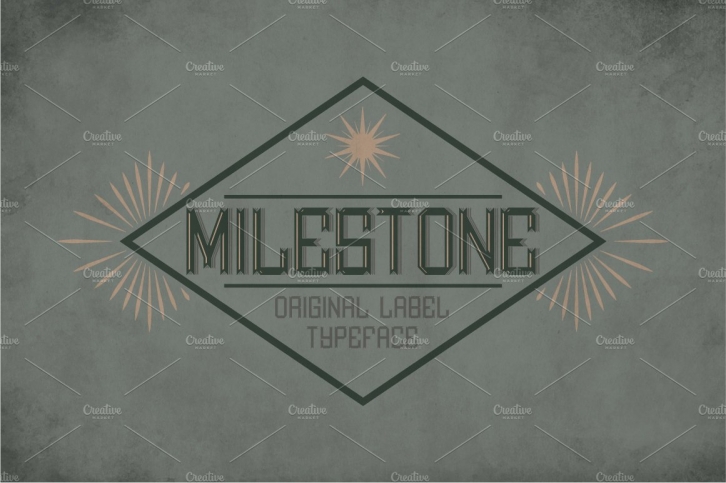Milestone Vintage Label Typeface Font Download