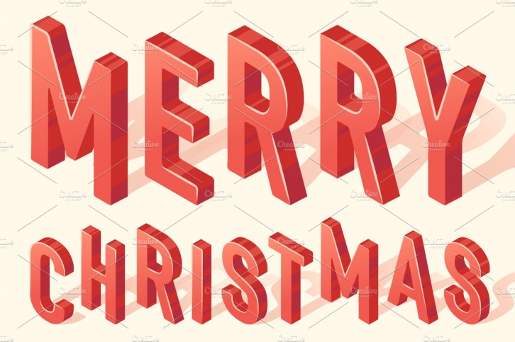 Isometric vector font, 2 colors Font Download