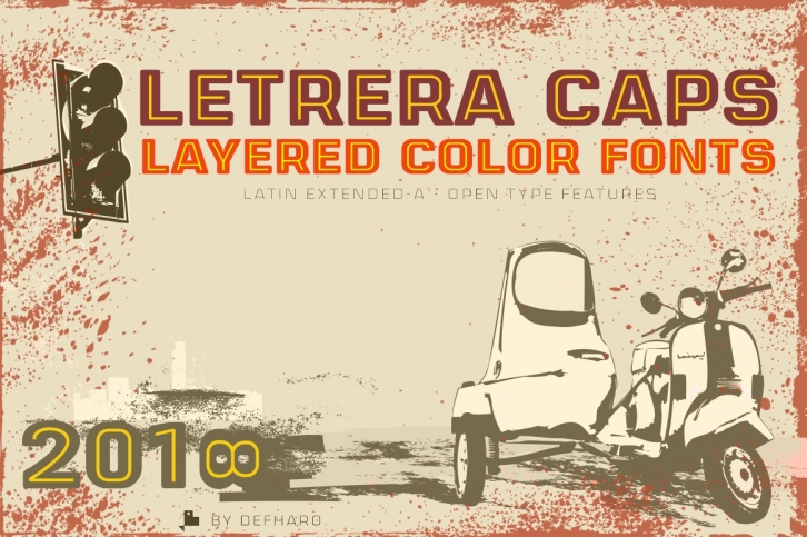 Letrera Caps -Layered  Color- Font Download