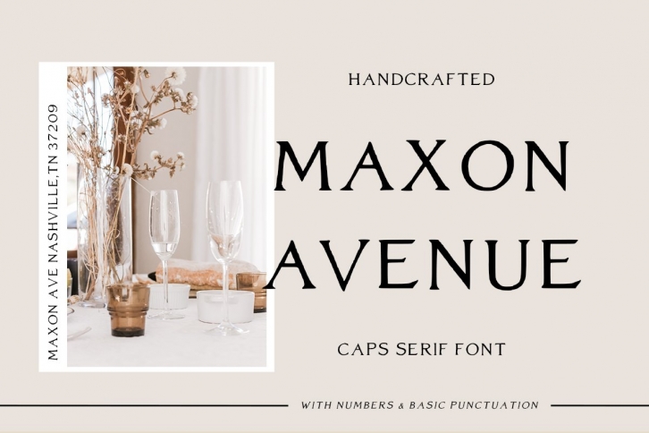 Maxon Avenue Handcrafted Caps Serif Font Download