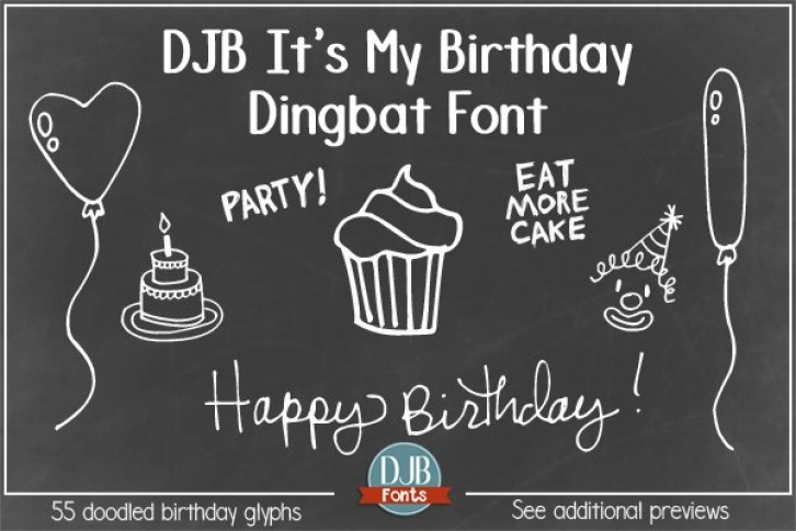 DJB It's My Birthday Dingbat Font Download
