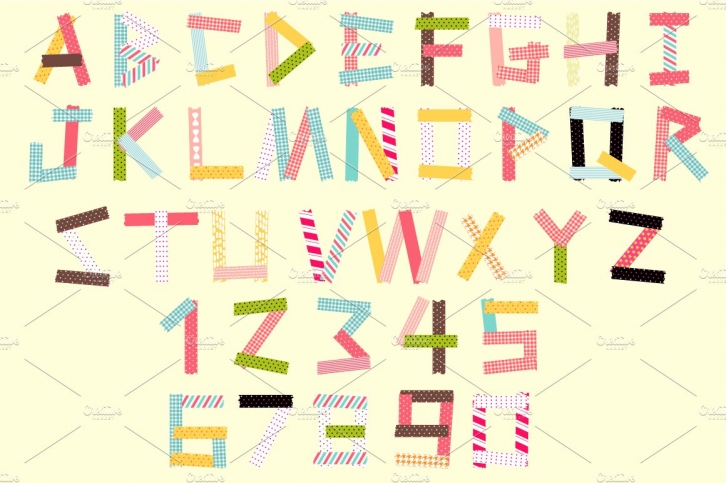 Masking tape alphabet set Font Download