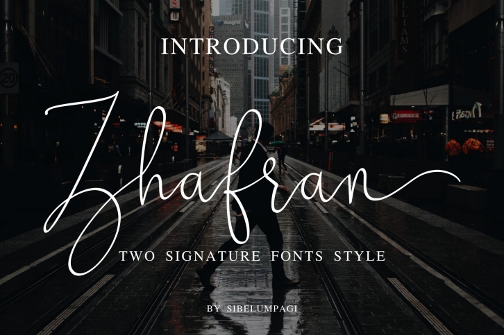 Zhafran : Two Siganture Font Download