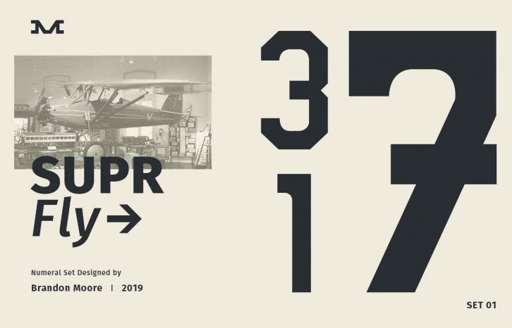 SUPR Fly Numeral Set Font Download