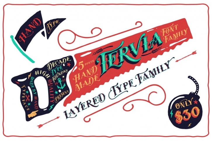 50% OFF Tervia Family Font Download