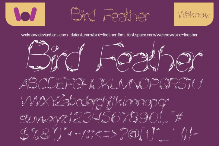 Bird Feather font Font Download