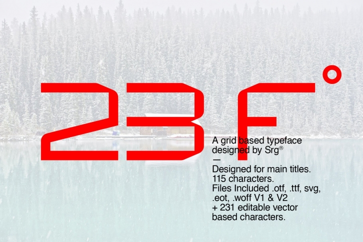 23F-Grid based font Font Download