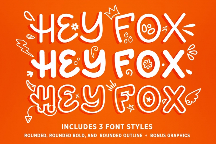 Hey Fox Rounded Trio + BONUS Font Download