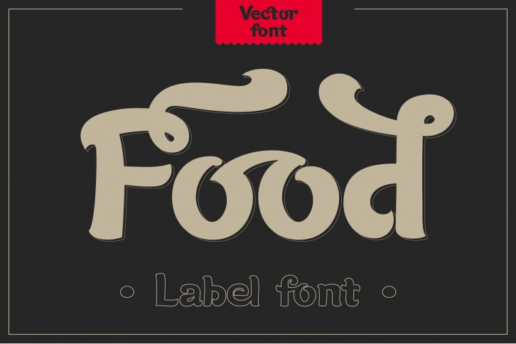 LabelFood font, vector letters Font Download