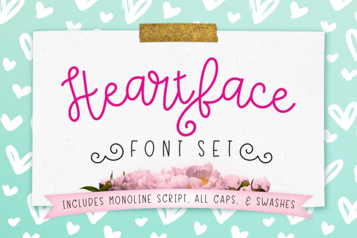 Heart Face Monoline Script Font Download
