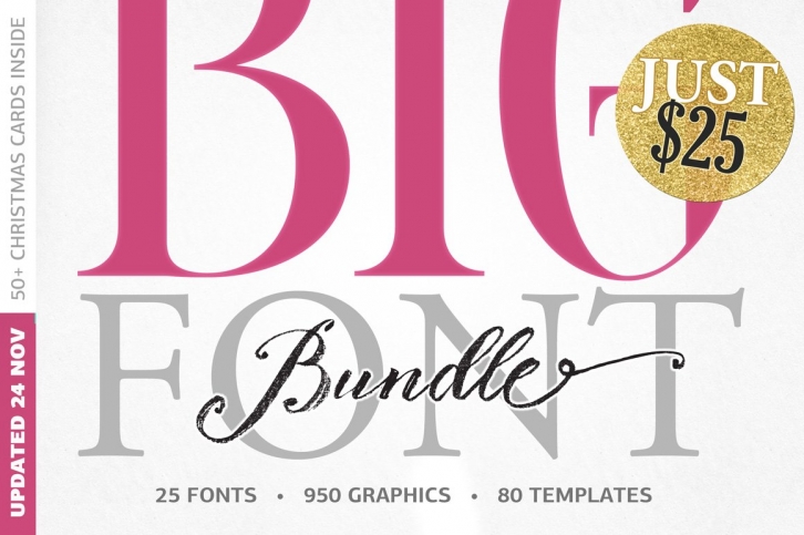 BIG BUNDLE for just $25 Font Download